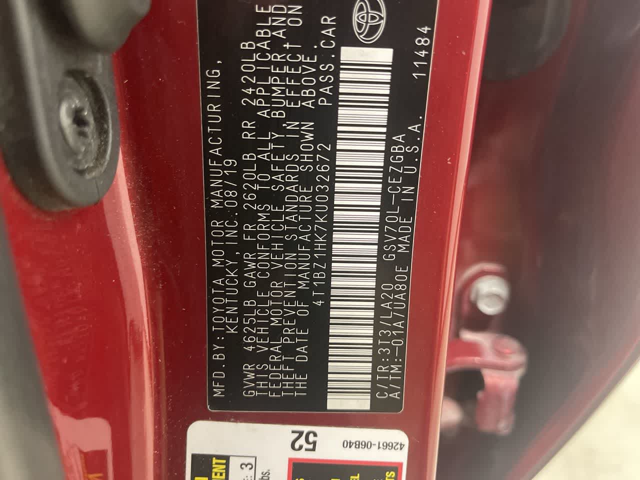 2019 Toyota Camry XLE V6