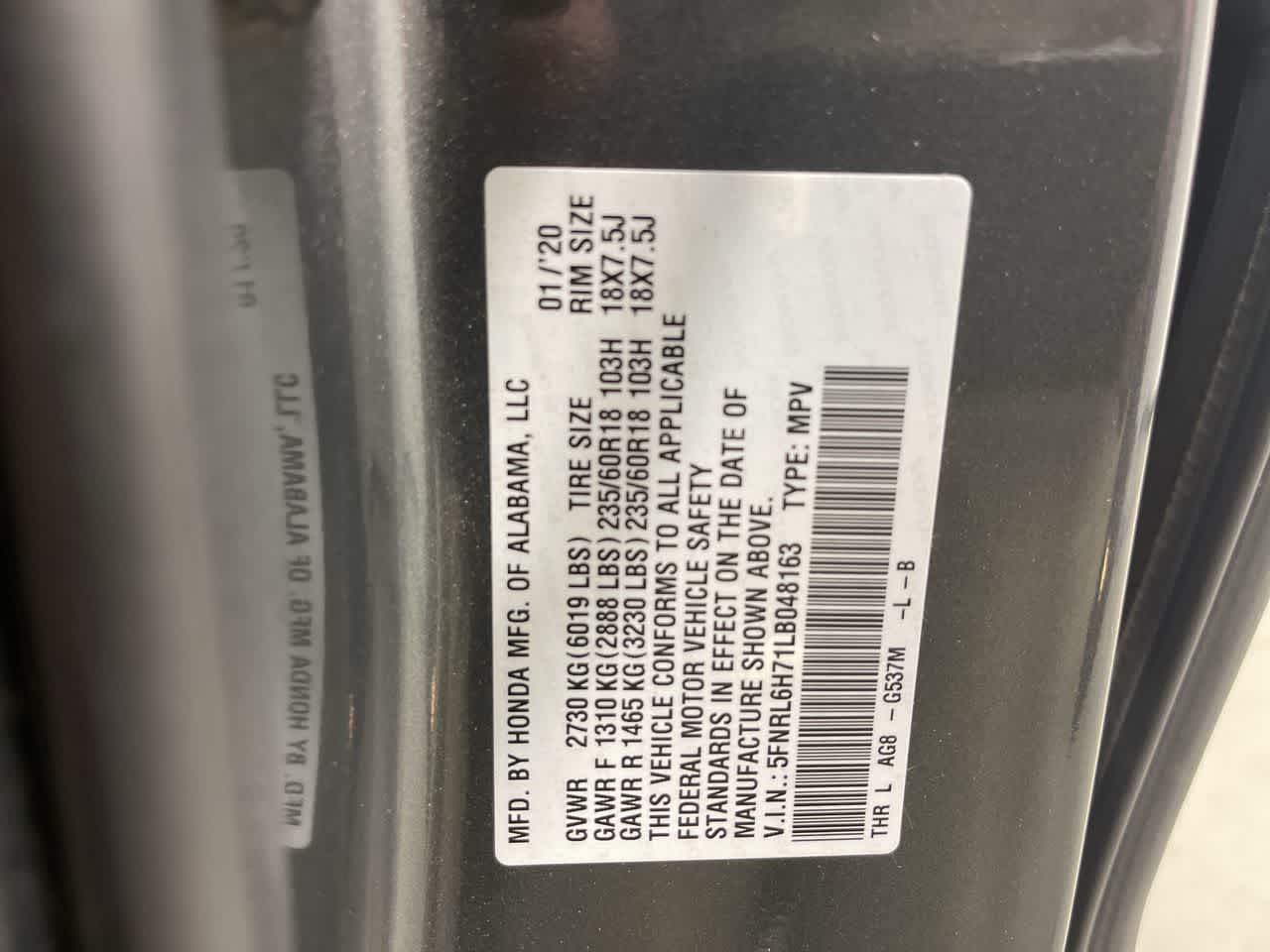 2020 Honda Odyssey EX-L