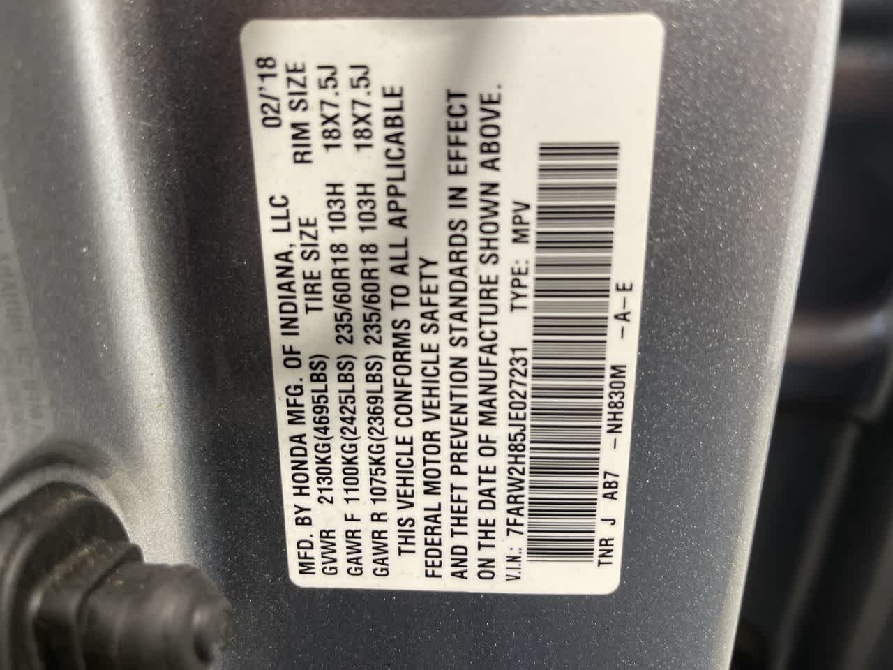 2018 Honda CR-V EX-L